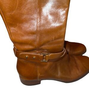 Louise et Cie brown leather tall boots with low heel and side zipper size 9